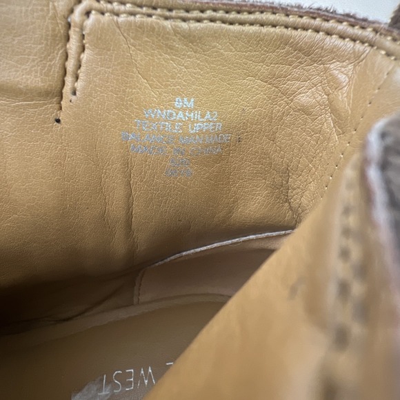 Nine West Dahila 2 Chocolate Brown Faux Suede Pointed Toe Moto Ankle Boots 8M - Picture 8 of 8